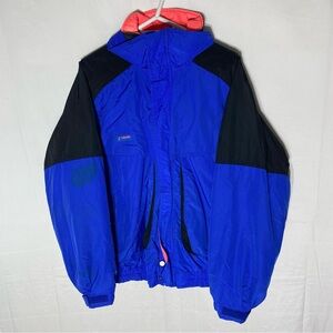 Vintage Columbia Blue Black Powderkeg Winter Coat W Inner Softshell Jacket L